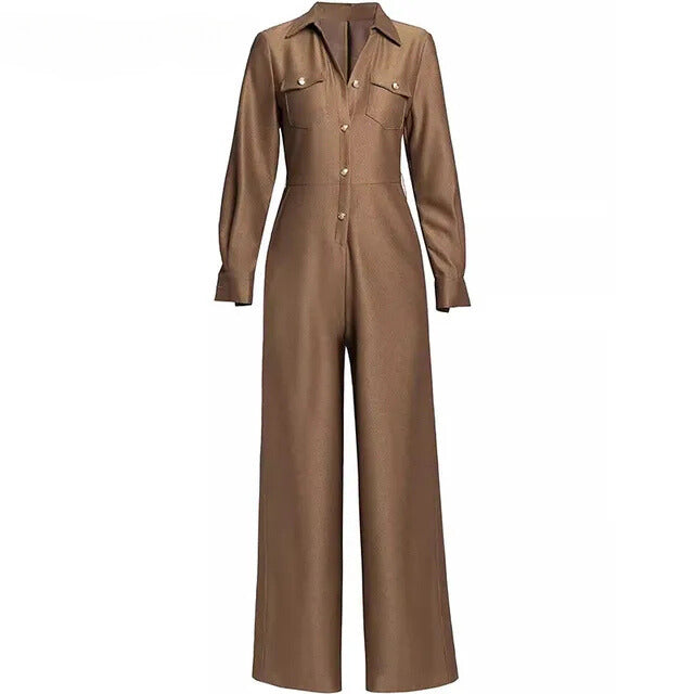 JUMPSUIT STYLE - SY1708-Jumpsuits-onlinemarkat-Brown-XS - US 2-onlinemarkat