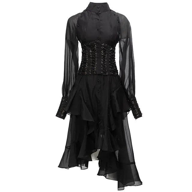 DRESS STYLE - SY1044-Midi Dress-onlinemarkat-Black-S - US 4-onlinemarkat