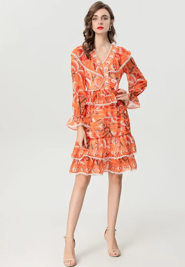 DRESS STYLE - SY1312-short dress-onlinemarkat-Orange-XS - US 2-onlinemarkat