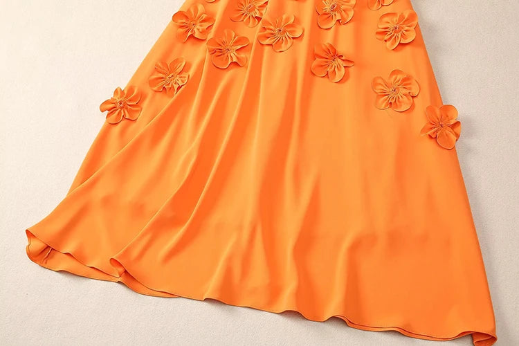 DRESS STYLE - SY1748-Midi Dress-onlinemarkat-XS - US 2-Orange-onlinemarkat