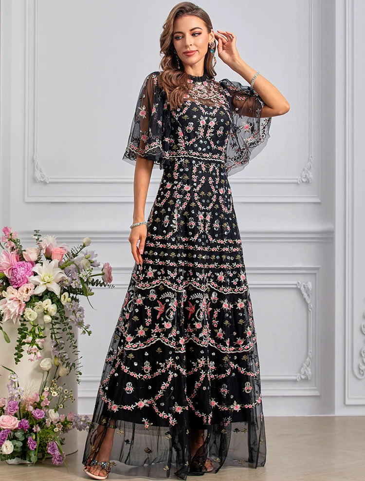 DRESS STYLE - SY1460-maxi dress-onlinemarkat-black-XS - US 2-onlinemarkat