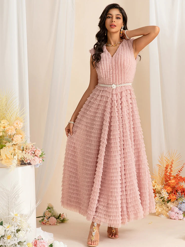 DRESS STYLE - SY1457-maxi dress-onlinemarkat-Pink-XS - US 2-onlinemarkat