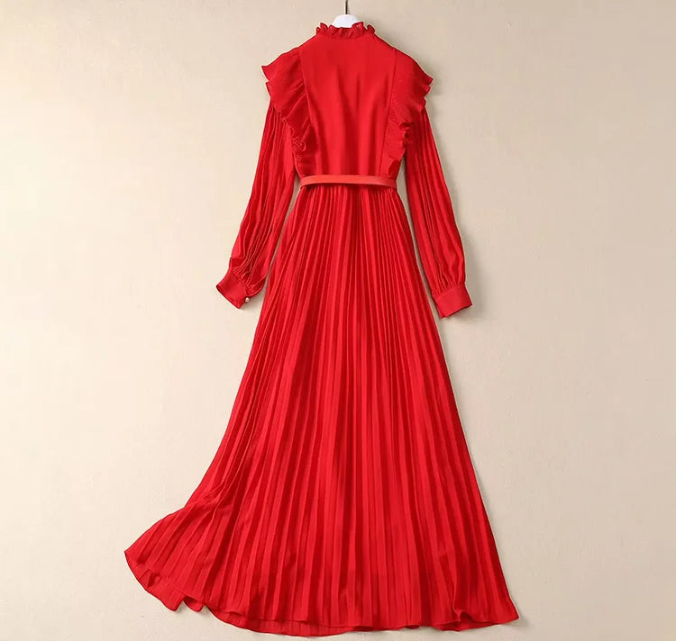 DRESS STYLE - SY1337-Midi Dress-onlinemarkat-Red-XS - US 2-onlinemarkat