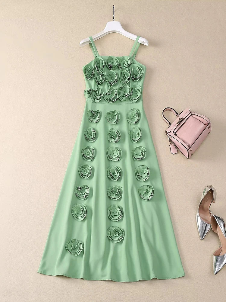 DRESS STYLE - SY1797-Midi Dress-onlinemarkat-XS - US 2-Green-onlinemarkat