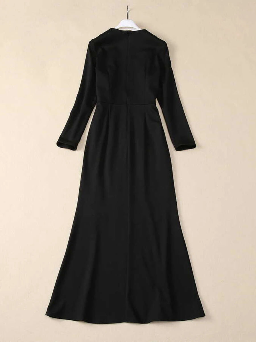 DRESS STYLE - SY1864-maxi dress-onlinemarkat-XS - US 2-Black-onlinemarkat