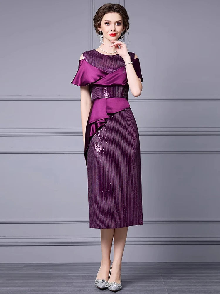 DRESS STYLE - SY1116-Midi Dress-onlinemarkat-Purple-L - US 8-onlinemarkat