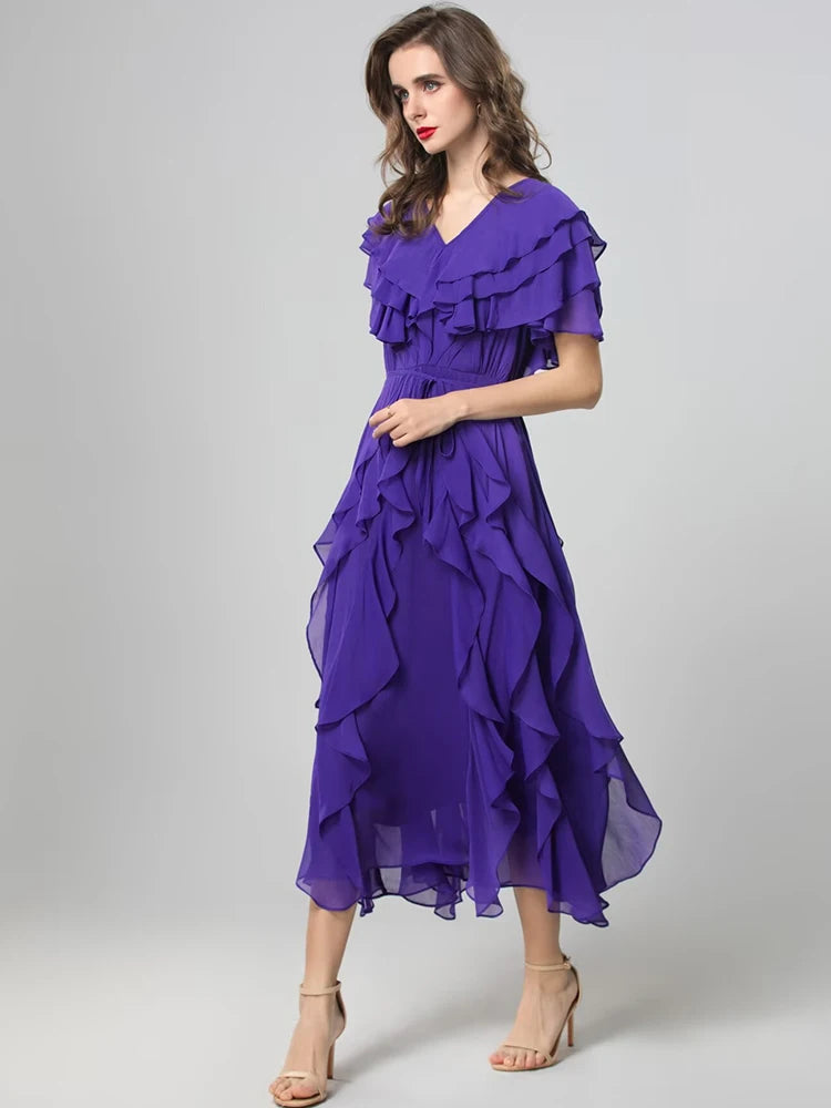 DRESS STYLE - SY1828-Midi Dress-onlinemarkat-XS - US 2-PURPLE-onlinemarkat