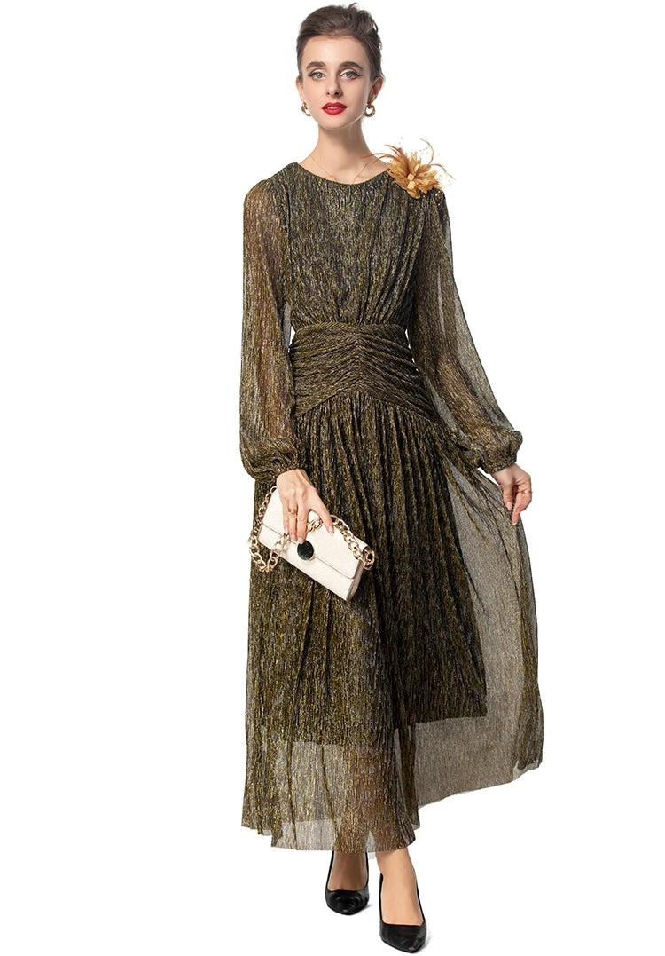 DRESS STYLE - SY1654-maxi dress-onlinemarkat-Army Green-XS - US 2-onlinemarkat