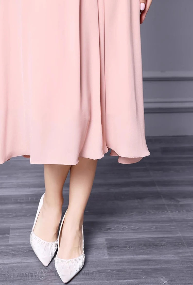 DRESS STYLE - SY1342-Midi Dress-onlinemarkat-Pink-XS - US 2-onlinemarkat