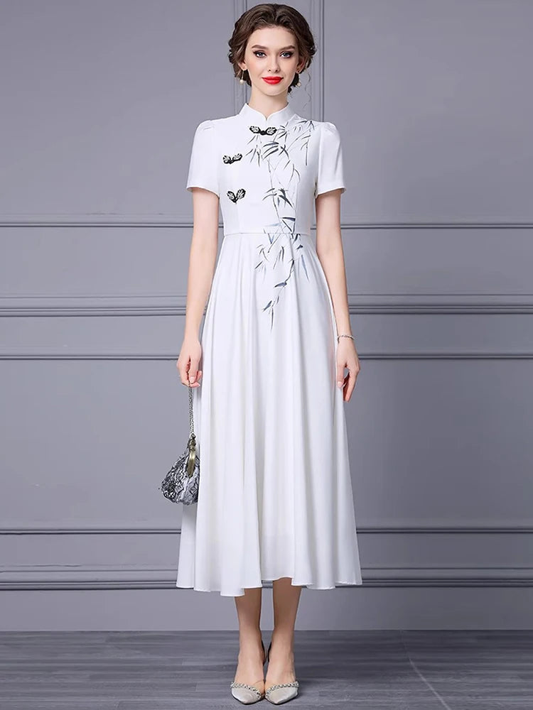 DRESS STYLE - SY1124-Midi Dress-onlinemarkat-WHITE-XS - US 2-onlinemarkat