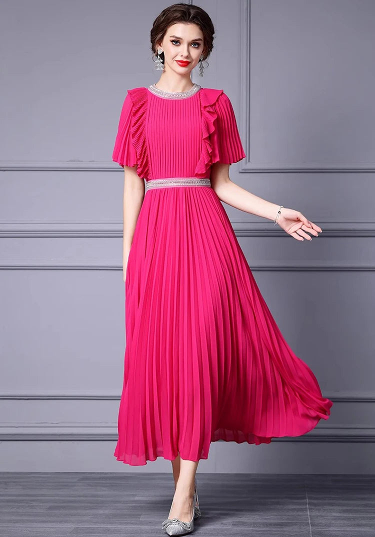 DRESS STYLE - SY1252-maxi dress-onlinemarkat-Fuchsia-XS - US 2-onlinemarkat