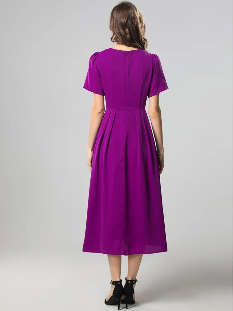 DRESS STYLE - SY1830-Midi Dress-onlinemarkat-XS - US 2-Purple-onlinemarkat