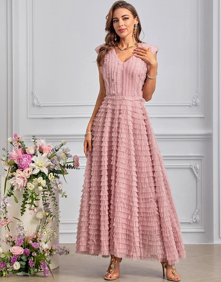 DRESS STYLE - SY1451-maxi dress-onlinemarkat-Pink-XS - US 2-onlinemarkat