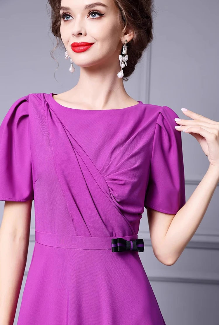 DRESS STYLE - SY1341-Midi Dress-onlinemarkat-PURPLE-XS - US 2-onlinemarkat