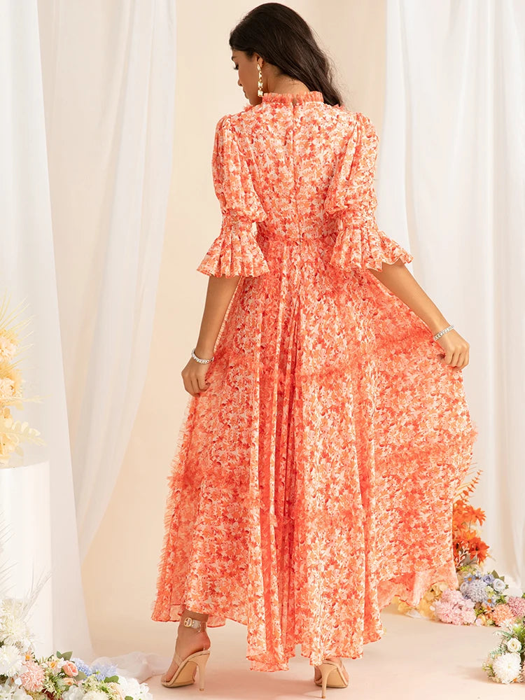 DRESS STYLE - SY1489-maxi dress-onlinemarkat-Orange-XS - US 2-onlinemarkat