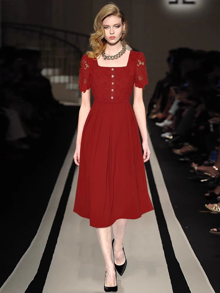 DRESS STYLE - SY1296-Midi Dress-onlinemarkat-Claret-XS - US 2-onlinemarkat