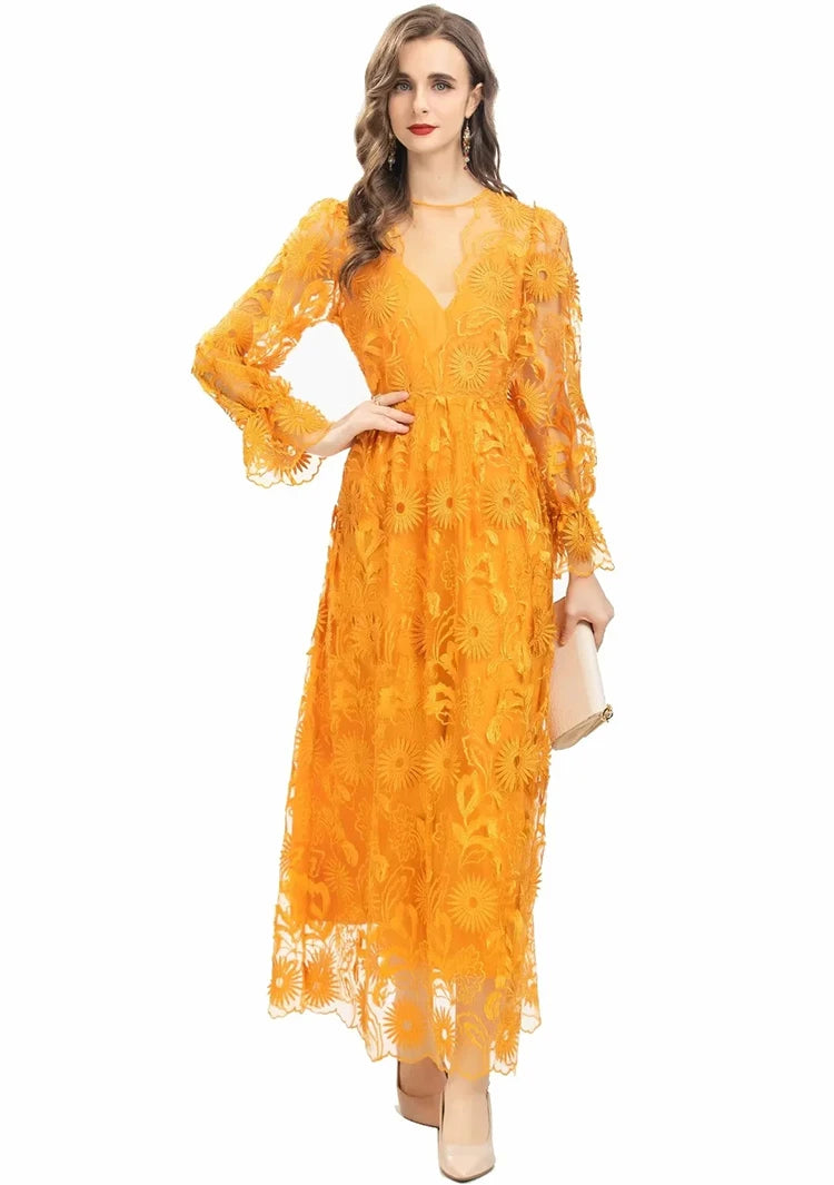 DRESS STYLE - SY1300-maxi dress-onlinemarkat-Orange-XS - US 2-onlinemarkat