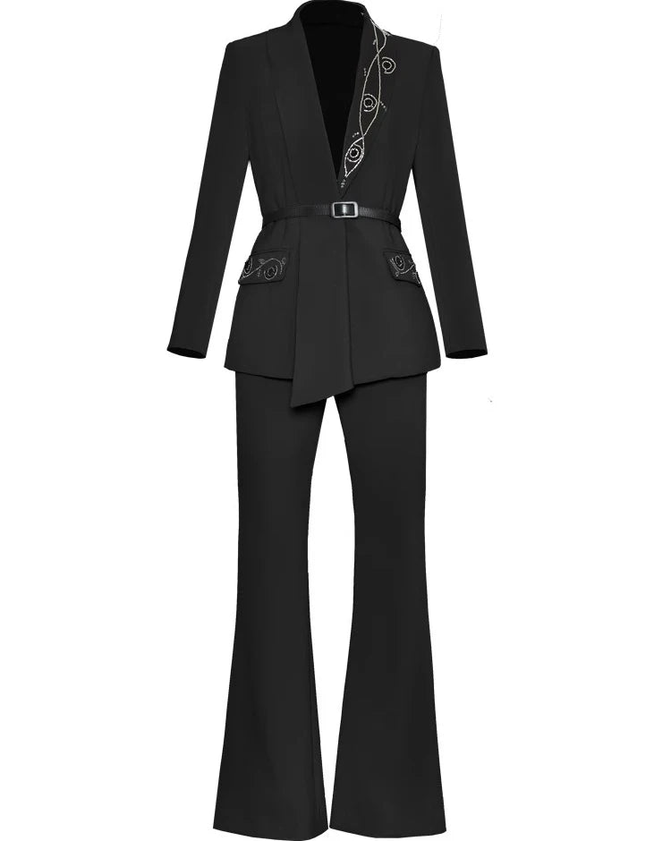 SUIT STYLE - SY1715-Suits and Sets-onlinemarkat-Black-S - US 4-onlinemarkat