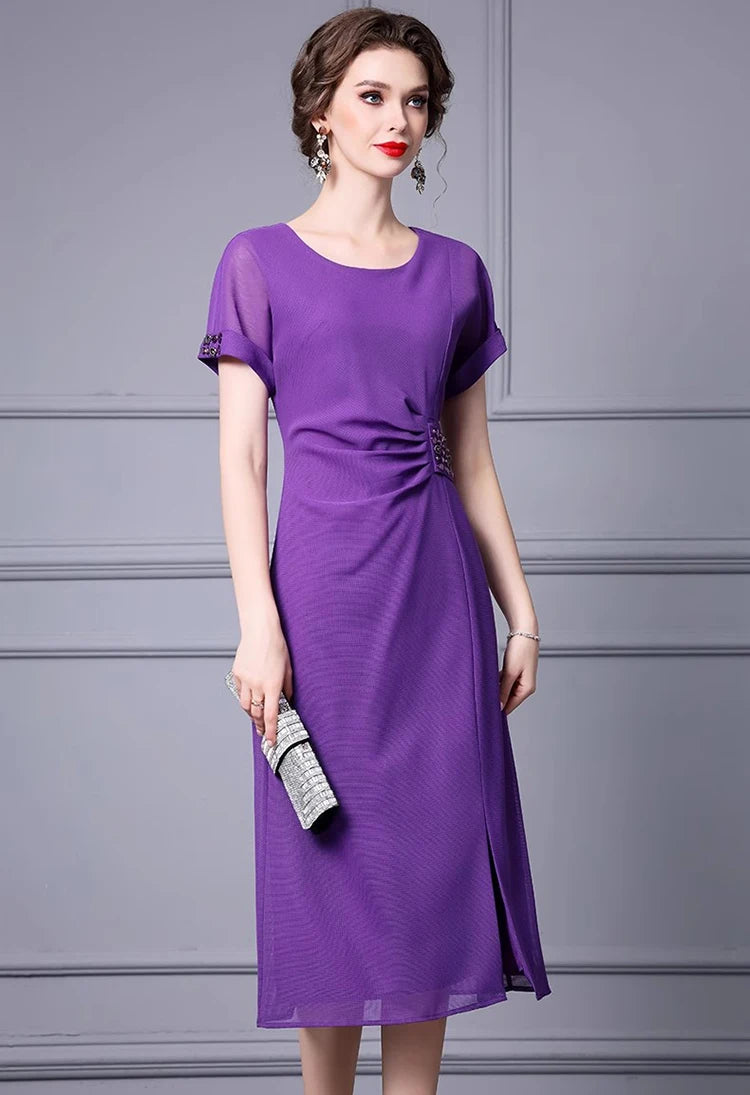 DRESS STYLE - SY1115-Midi Dress-onlinemarkat-Purple-S - US 4-onlinemarkat