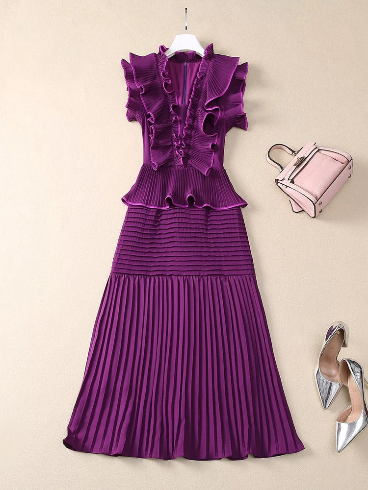 DRESS STYLE - SY1799-Midi Dress-onlinemarkat-XS - US 2-Purple-onlinemarkat