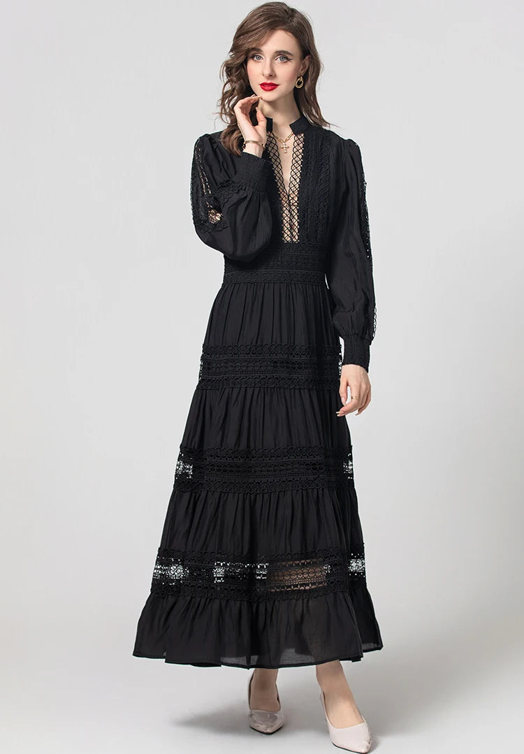 DRESS STYLE - SY991-maxi dress-onlinemarkat-Black-XS - US 2-onlinemarkat