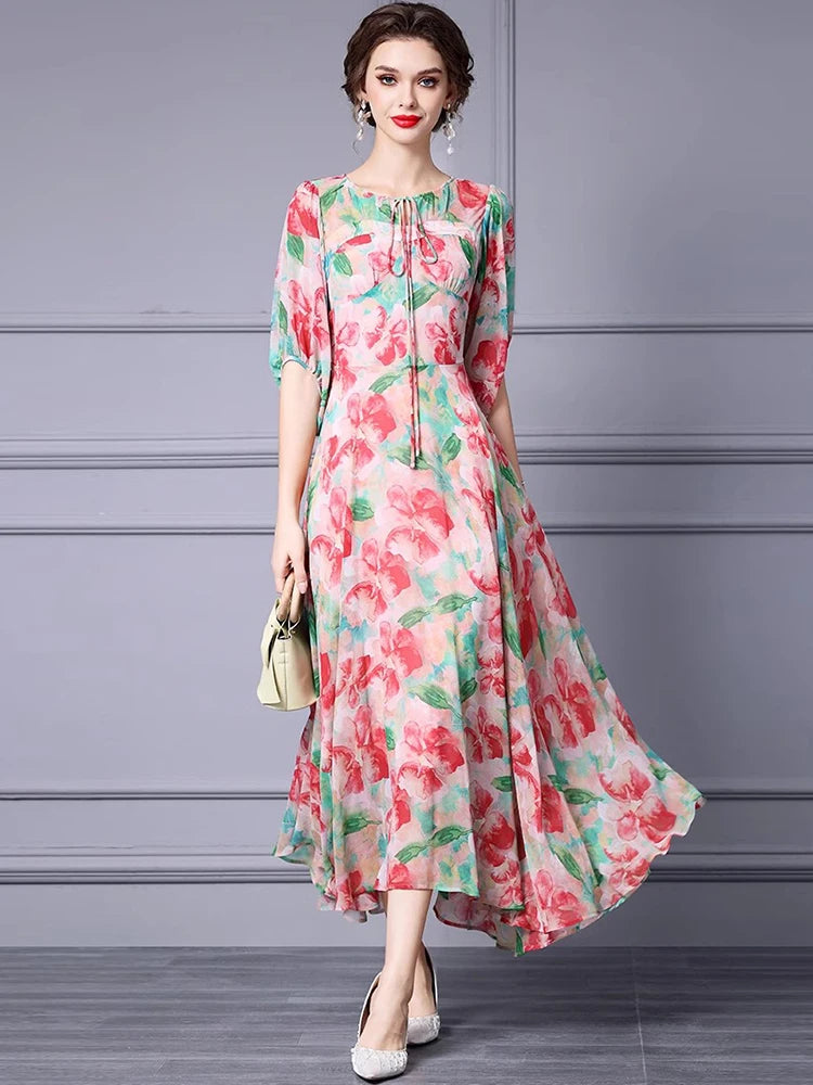 DRESS STYLE - SY1251-Midi Dress-onlinemarkat-Pink-XS - US 2-onlinemarkat