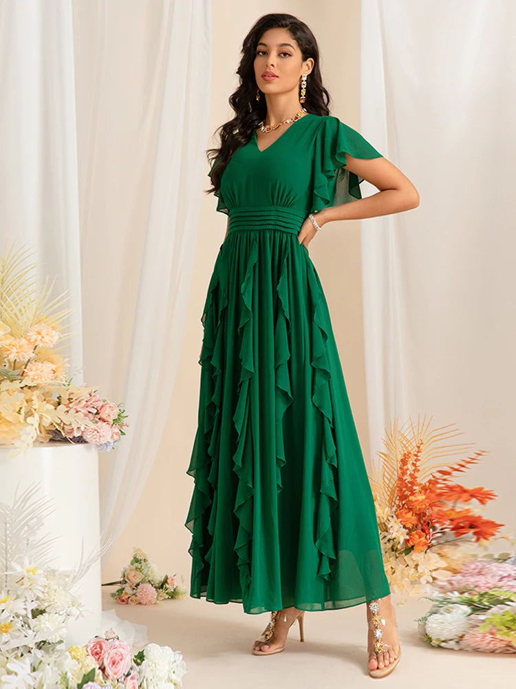 DRESS STYLE - SY1455-maxi dress-onlinemarkat-green-XS - US 2-onlinemarkat