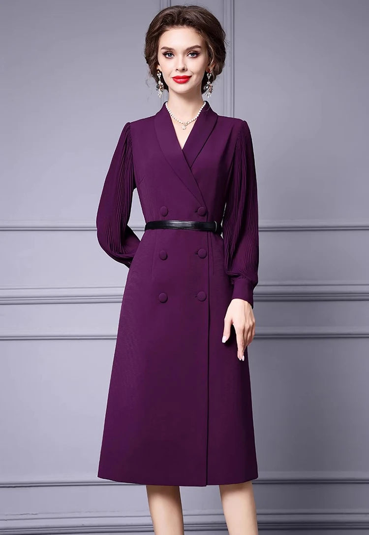 DRESS STYLE - SY1394-Midi Dress-onlinemarkat-Purple-S - US 4-onlinemarkat