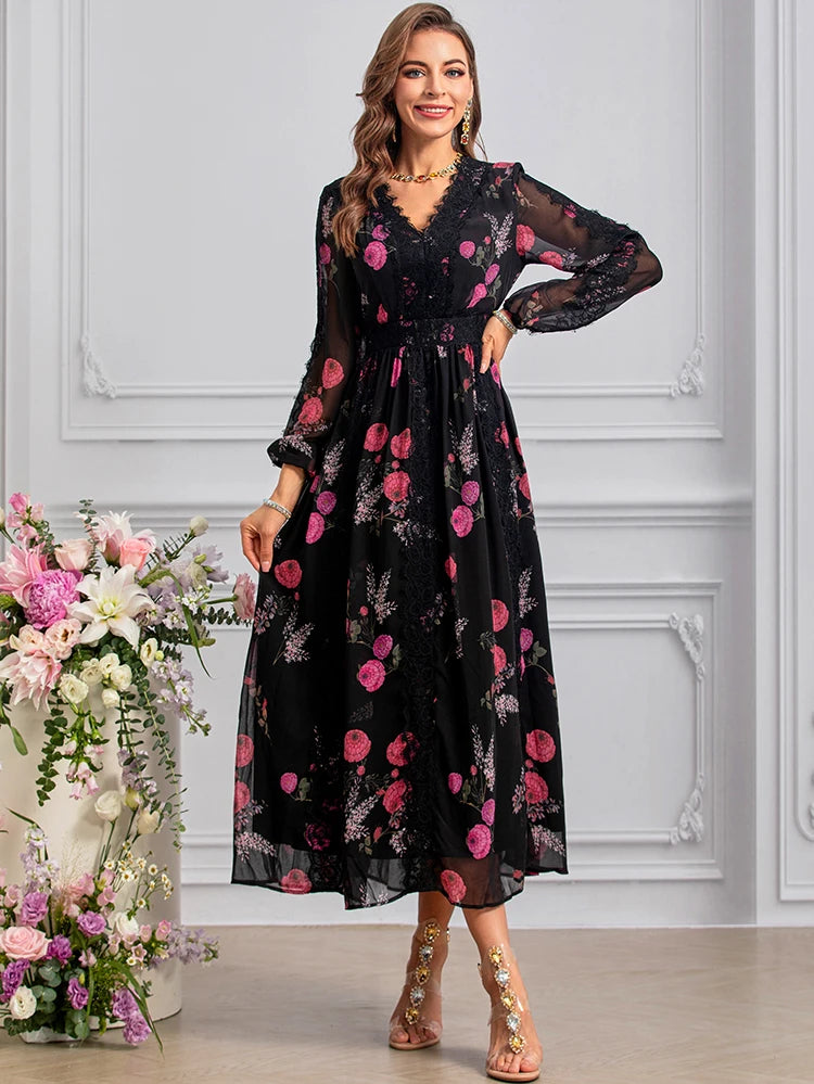 DRESS STYLE - SY1445-Midi Dress-onlinemarkat-black-XS - US 2-onlinemarkat