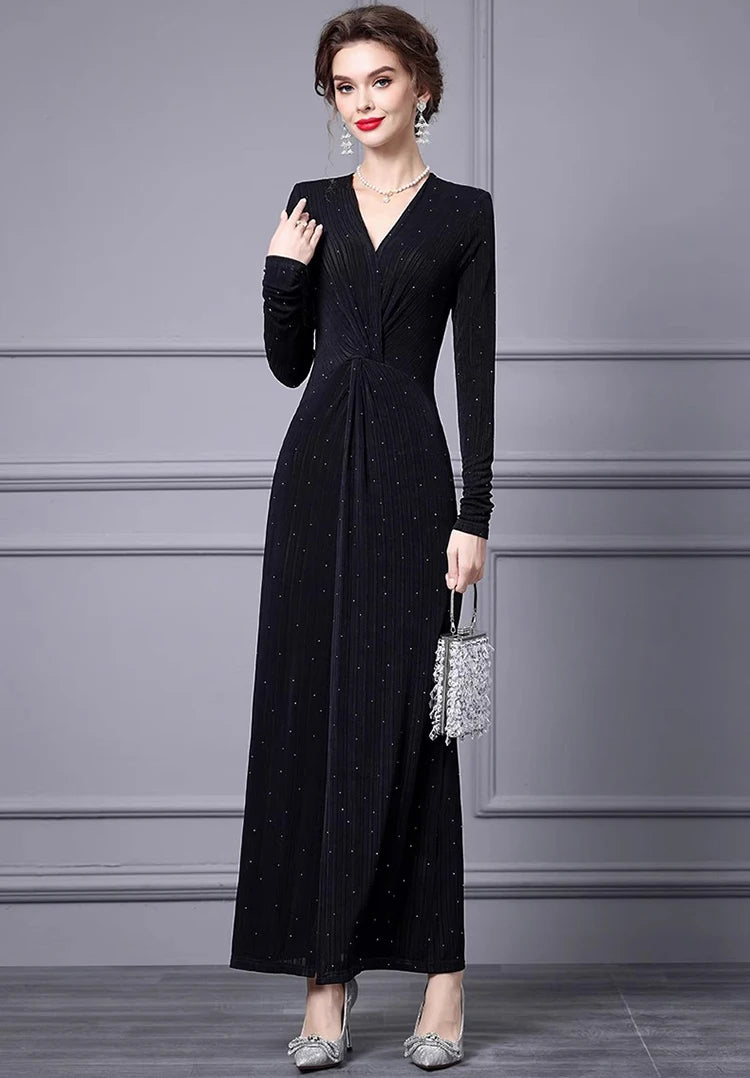 DRESS STYLE - SY1694-maxi dress-onlinemarkat-black-XS - US 2-onlinemarkat