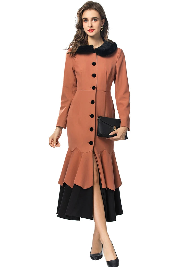 COAT STYLE - SY1400-jacket-onlinemarkat-Orange-XS - US 2-onlinemarkat