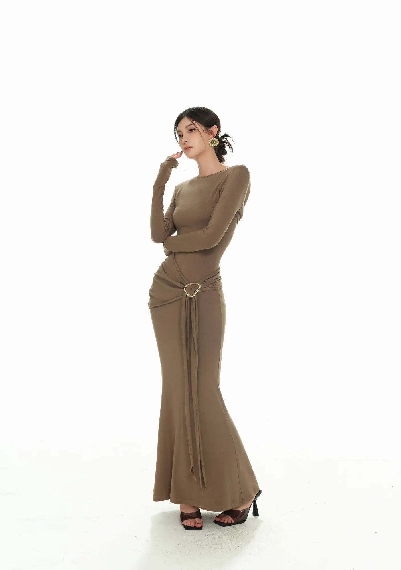 DRESS STYLE - SY1874-maxi dress-onlinemarkat-XS - US 2-Camel-onlinemarkat