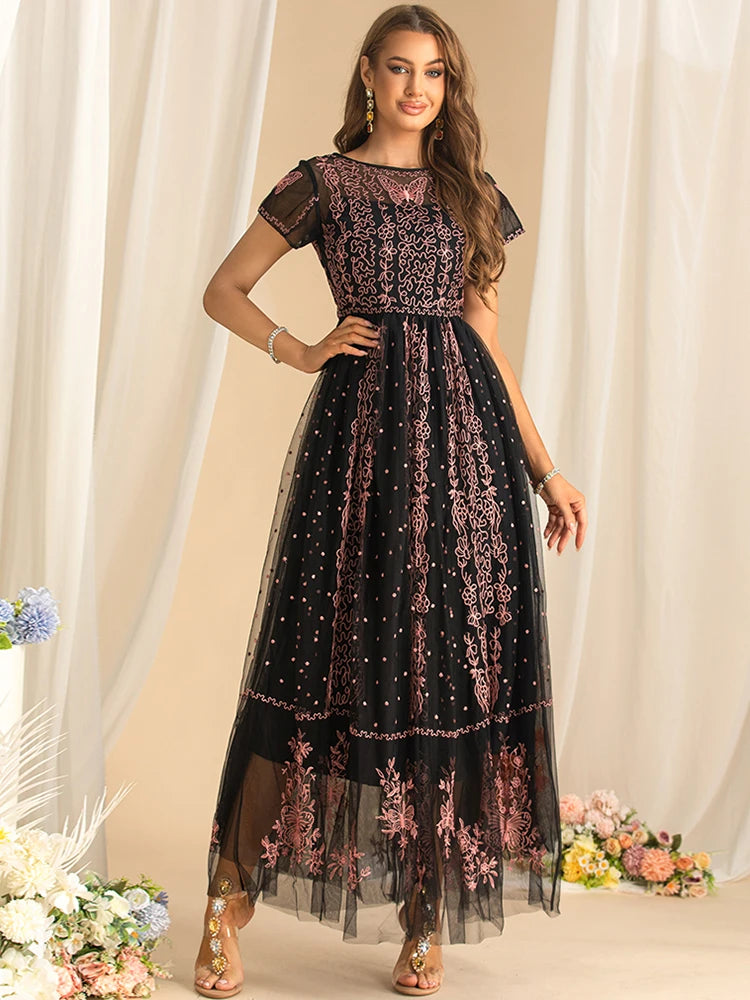 DRESS STYLE - SY1595-maxi dress-onlinemarkat-black-XS - US 2-onlinemarkat