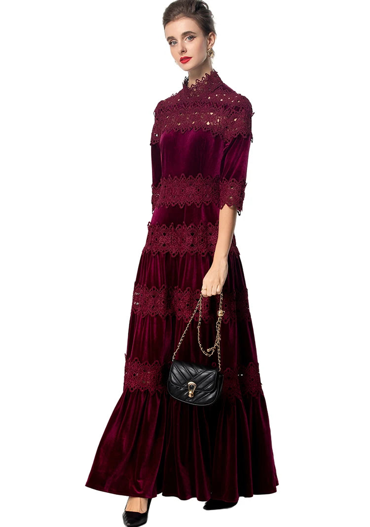 DRESS STYLE - SY1661-maxi dress-onlinemarkat-Claret-XS - US 2-onlinemarkat