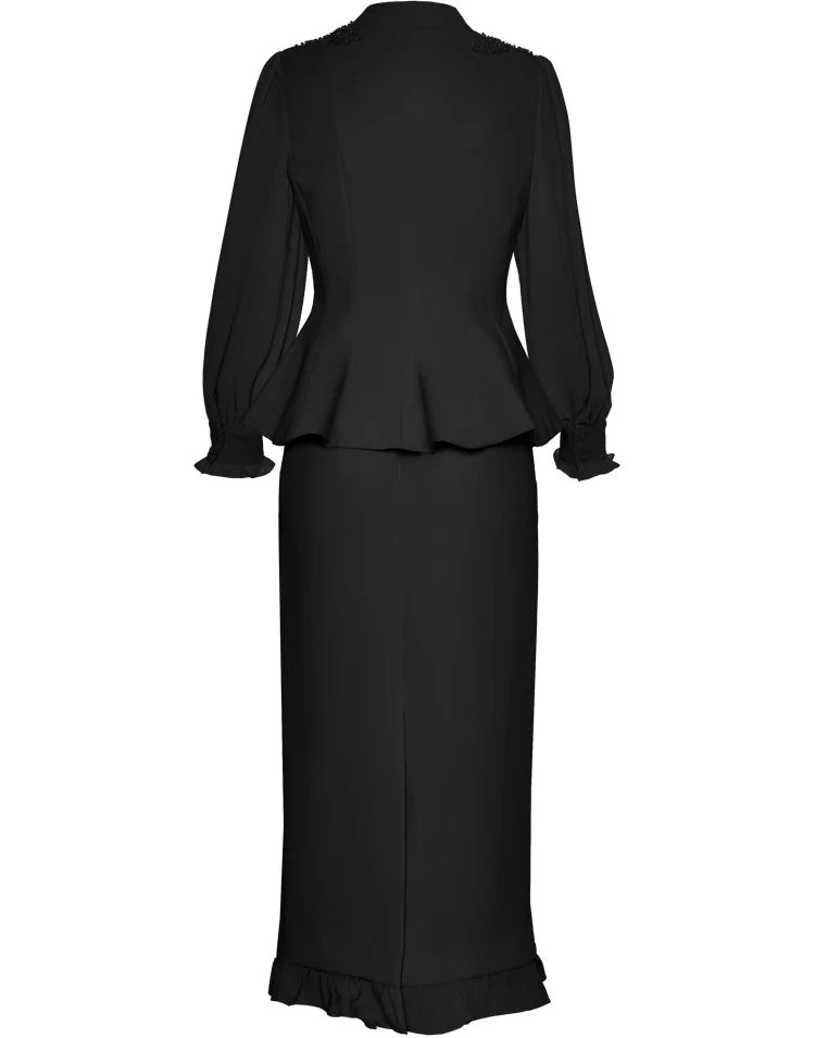 SUIT STYLE - SY1718-Suits and Sets-onlinemarkat-Black-XS - US 2-onlinemarkat