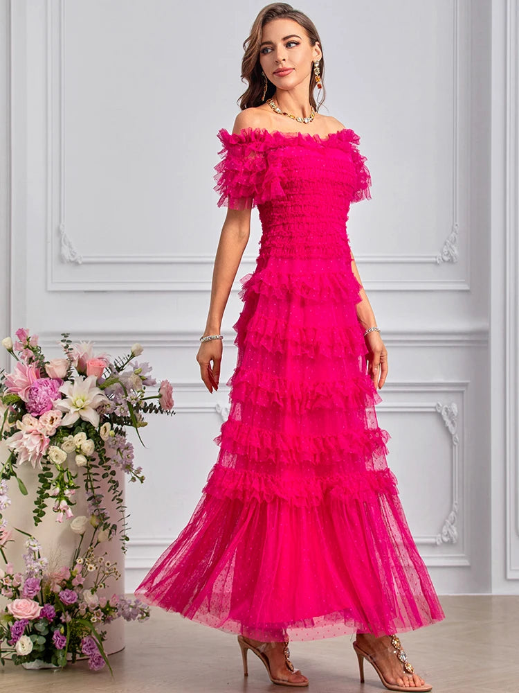 DRESS STYLE - SY1454-maxi dress-onlinemarkat-Fuchsia-XS - US 2-onlinemarkat