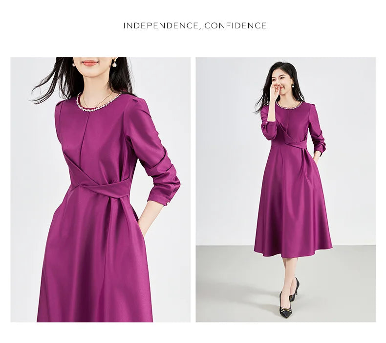 DRESS STYLE - SY1361-Midi Dress-onlinemarkat-purple-XS - US 2-onlinemarkat