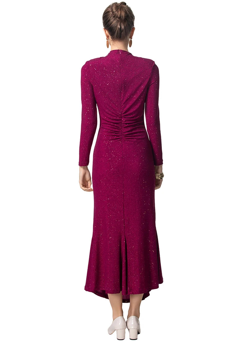 DRESS STYLE - SY1576-maxi dress-onlinemarkat-Fuchsia-XS - US 2-onlinemarkat