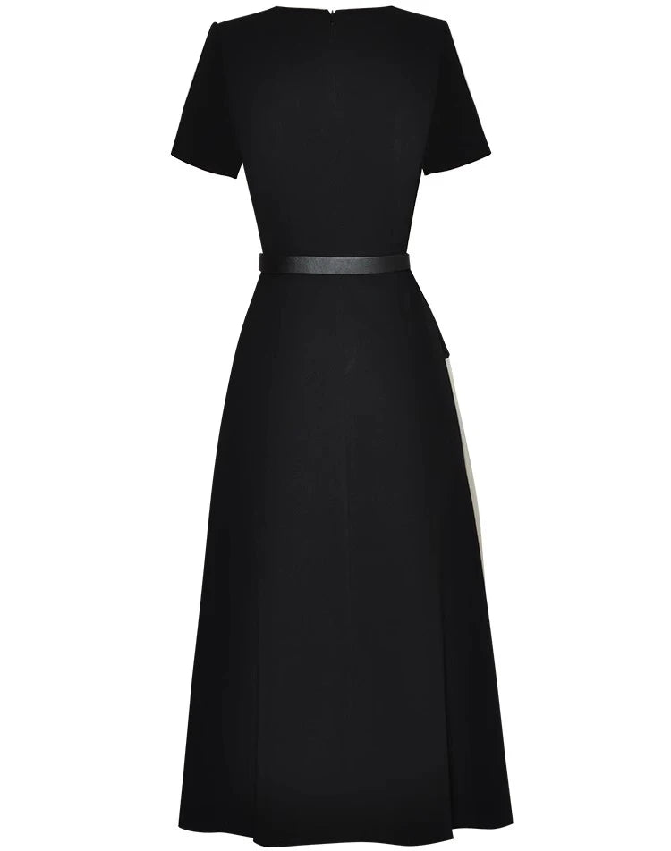 DRESS STYLE - SY1110-Midi Dress-onlinemarkat-Black-XS - US 2-onlinemarkat