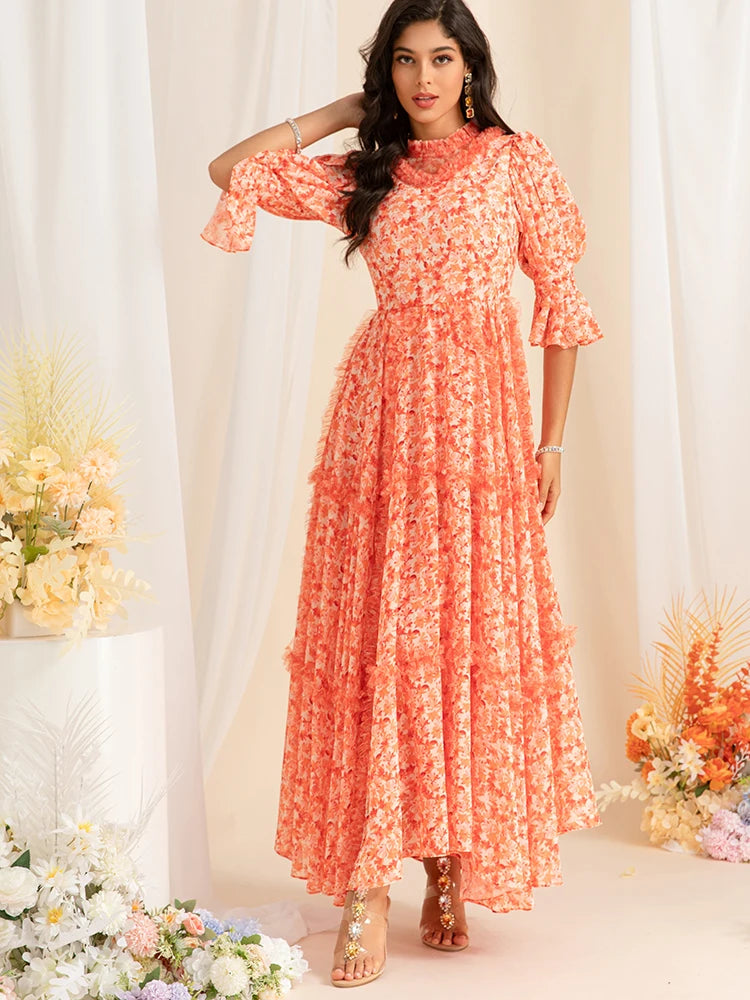 DRESS STYLE - SY1489-maxi dress-onlinemarkat-Orange-XS - US 2-onlinemarkat