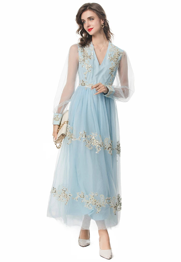 DRESS STYLE - SY1299-maxi dress-onlinemarkat-SKY BLUE-S - US 4-onlinemarkat