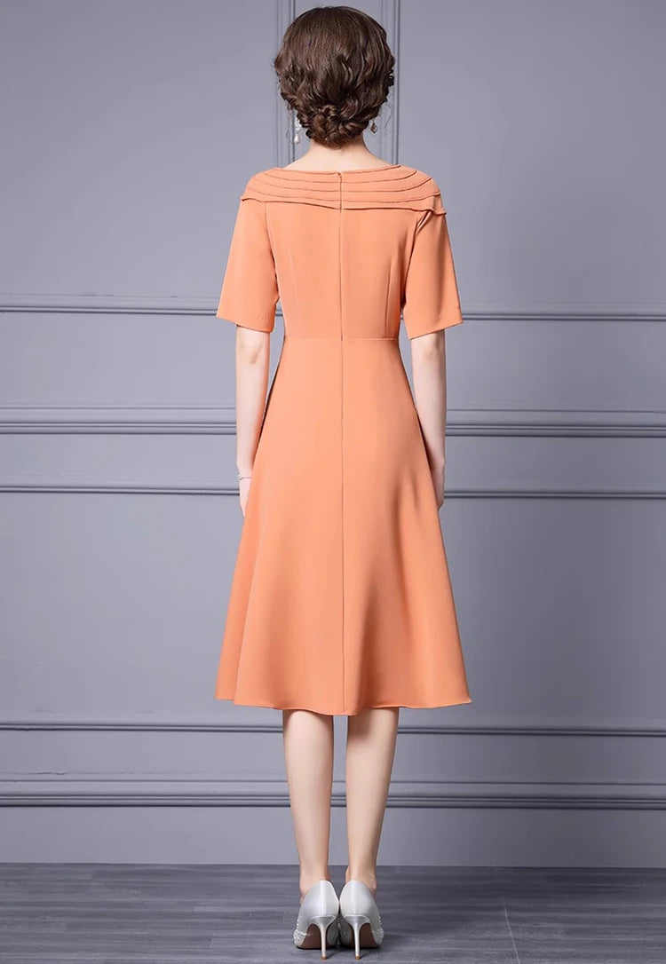 DRESS STYLE - SY1159-short dress-onlinemarkat-Orange-XS - US 2-onlinemarkat