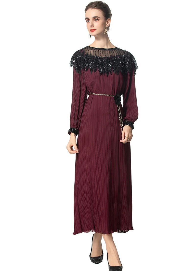 DRESS STYLE - SY1668-maxi dress-onlinemarkat-Claret-S - US 4-onlinemarkat