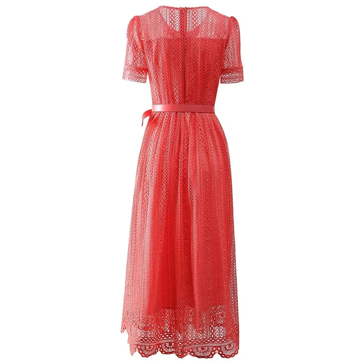 DRESS STYLE - SY1093-Midi Dress-onlinemarkat-Red-XS - US 2-onlinemarkat