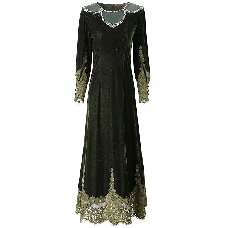 DRESS STYLE - SY1908-maxi dress-onlinemarkat-XS - US 2-Green-onlinemarkat