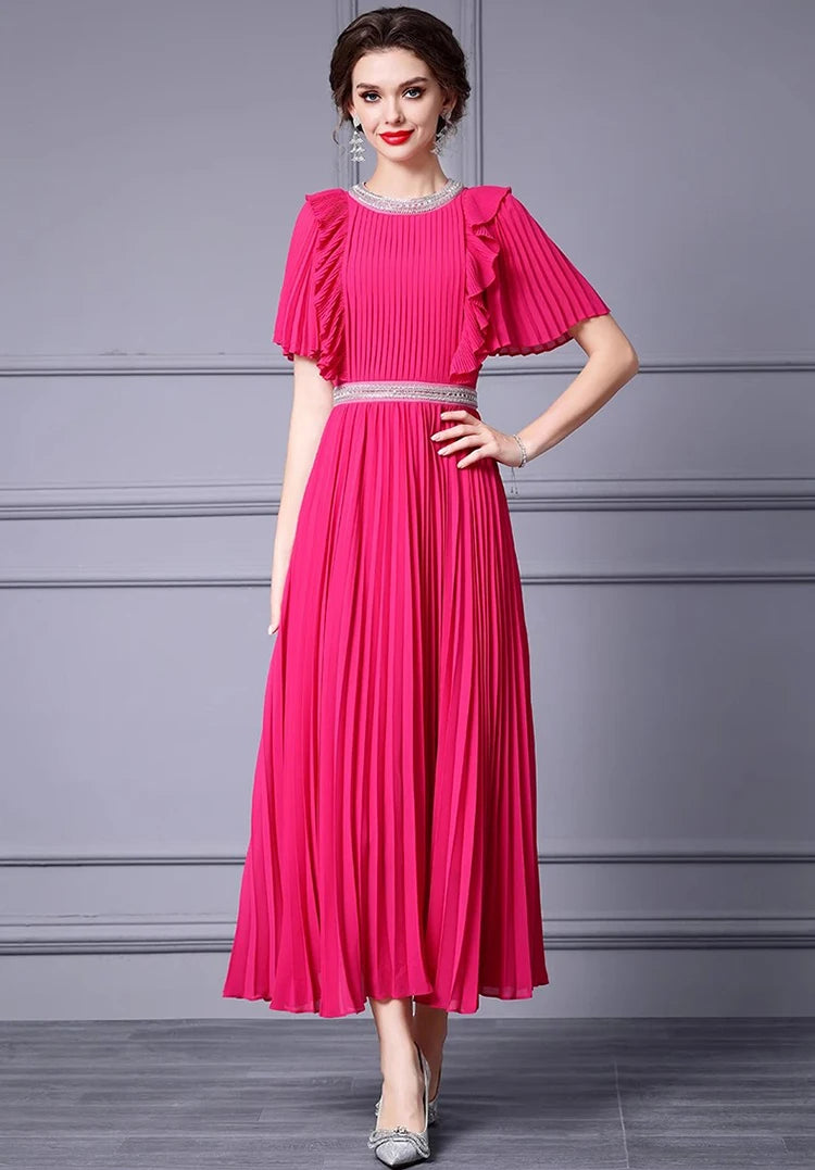 DRESS STYLE - SY1252-maxi dress-onlinemarkat-Fuchsia-XS - US 2-onlinemarkat