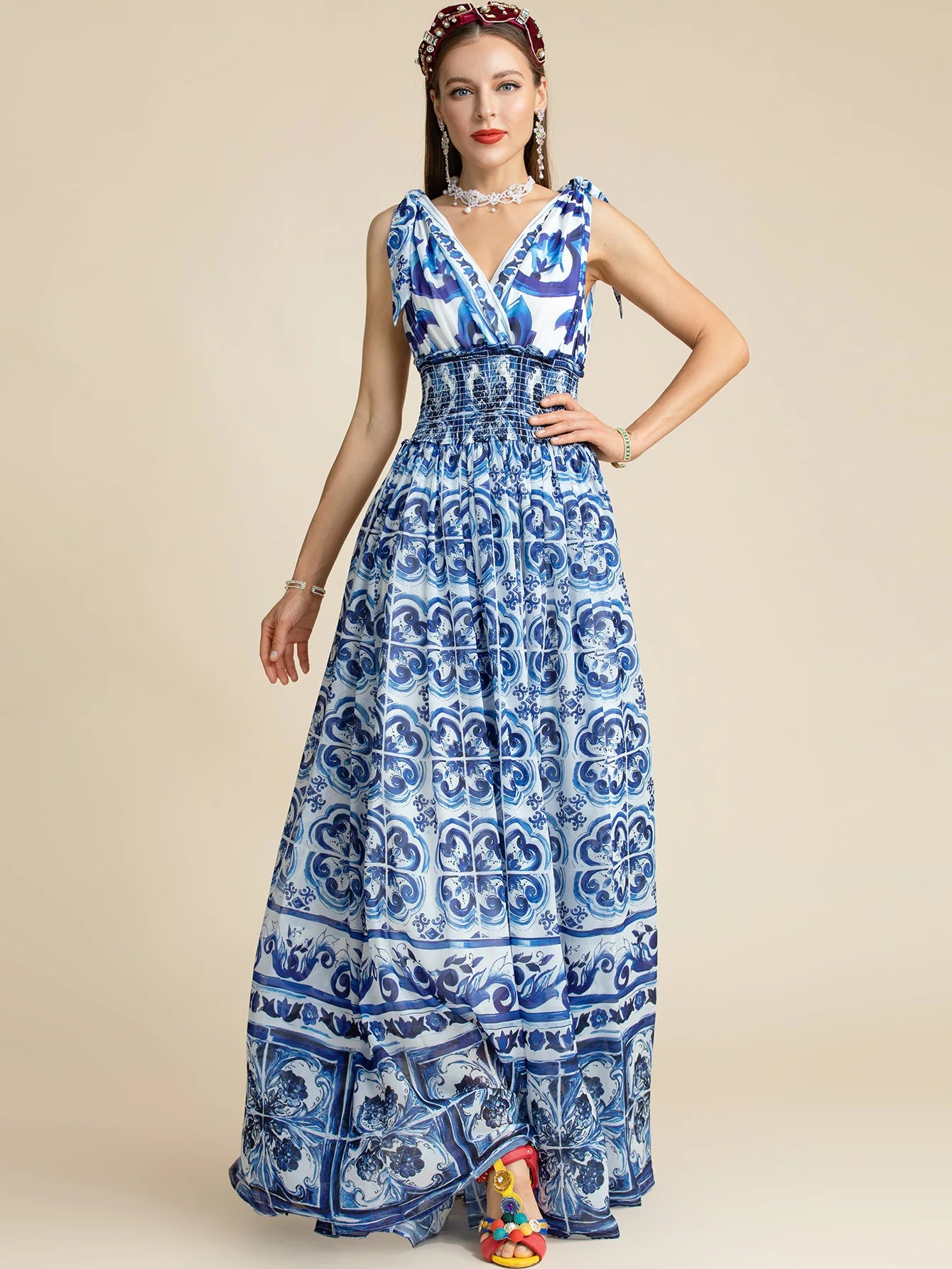 DRESS STYLE - SY1473-maxi dress-onlinemarkat-Blue-XS - US 2-onlinemarkat