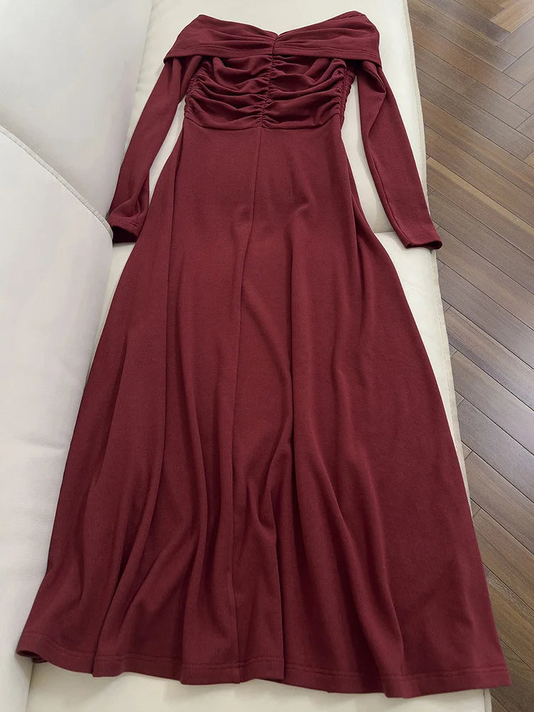 DRESS STYLE - SY1862-Midi Dress-onlinemarkat-XS - US 2-Angora Red-onlinemarkat