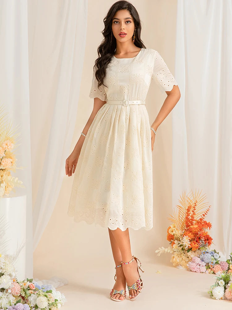 DRESS STYLE - SY1463-Midi Dress-onlinemarkat-WHITE-XS - US 2-onlinemarkat