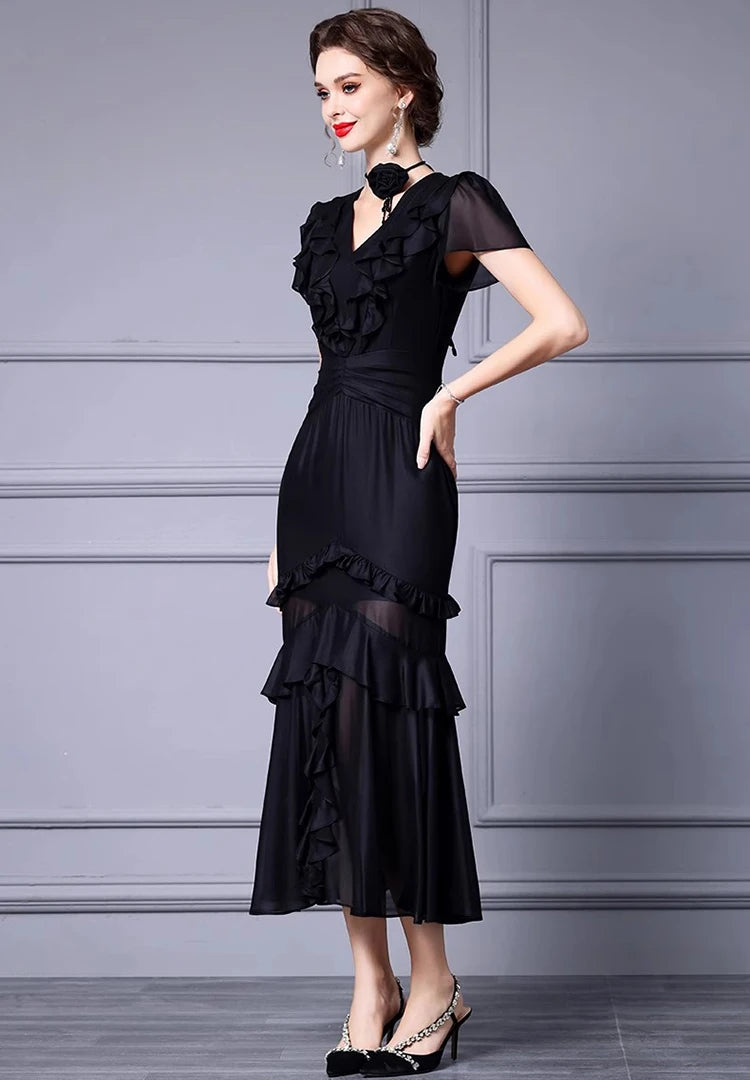 DRESS STYLE - SY1280-maxi dress-onlinemarkat-black-XS - US 2-onlinemarkat